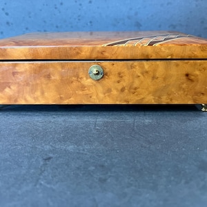 Vintage Italian Wood Marquetry Jewelry Music Box