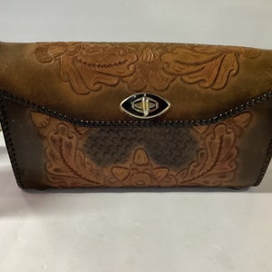 Vintage Hand Tooled Leather Purse