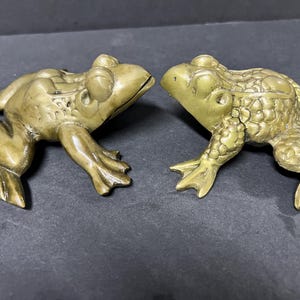 A Pair Of Vintage Brass Toads or Frogs