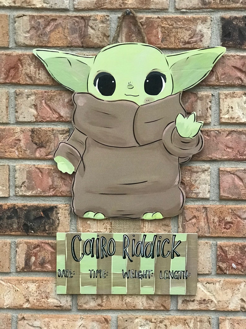 Star Wars hospital door hanger baby yoda baby yoda nursery Etsy