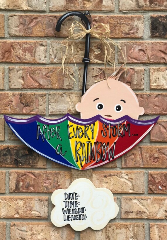 Rainbow Baby Rainbow Door Hanger Rainbow Hospital Door Etsy