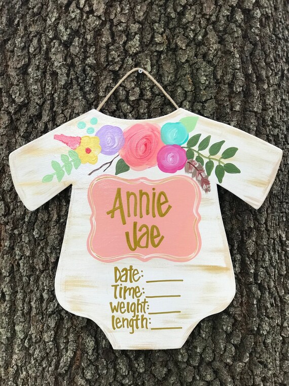 Hospital Door Hanger Onesie Door Hanger Floral Door Hanger Etsy