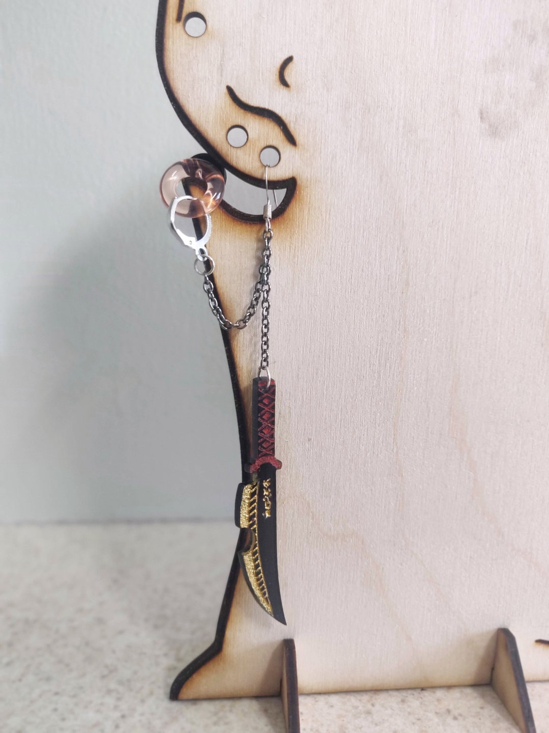 Nerdy Katana Loop Earplug Holder Earrings Etsy