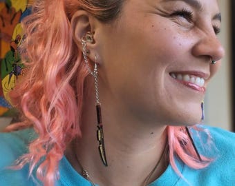 Katana Anime Loop Earplug Holder Earrings