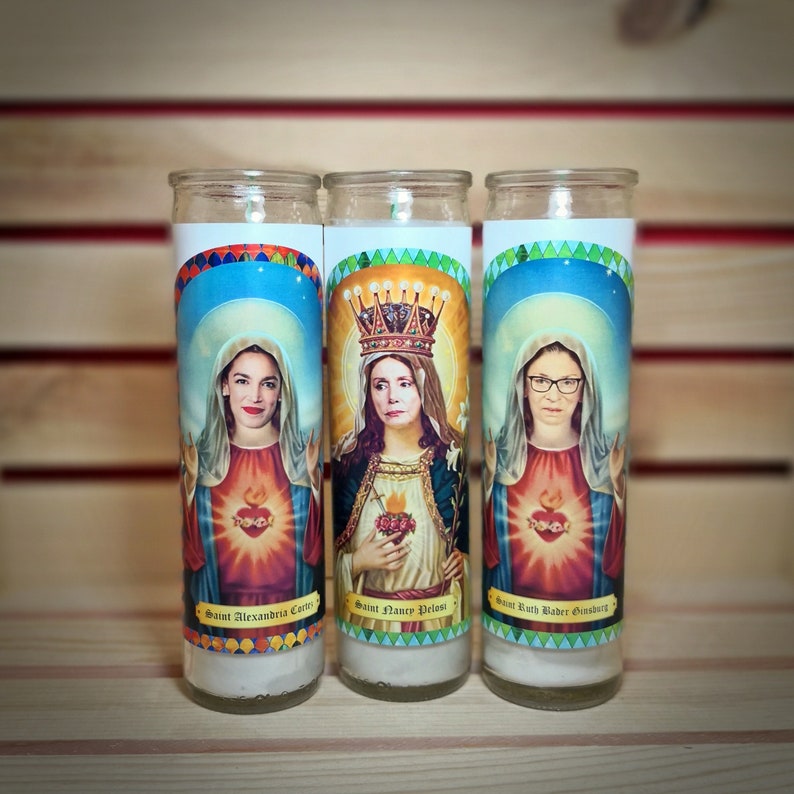 AOC PELOSI RBG Prayer Candle Alexandria OcasioCortez Nancy Etsy