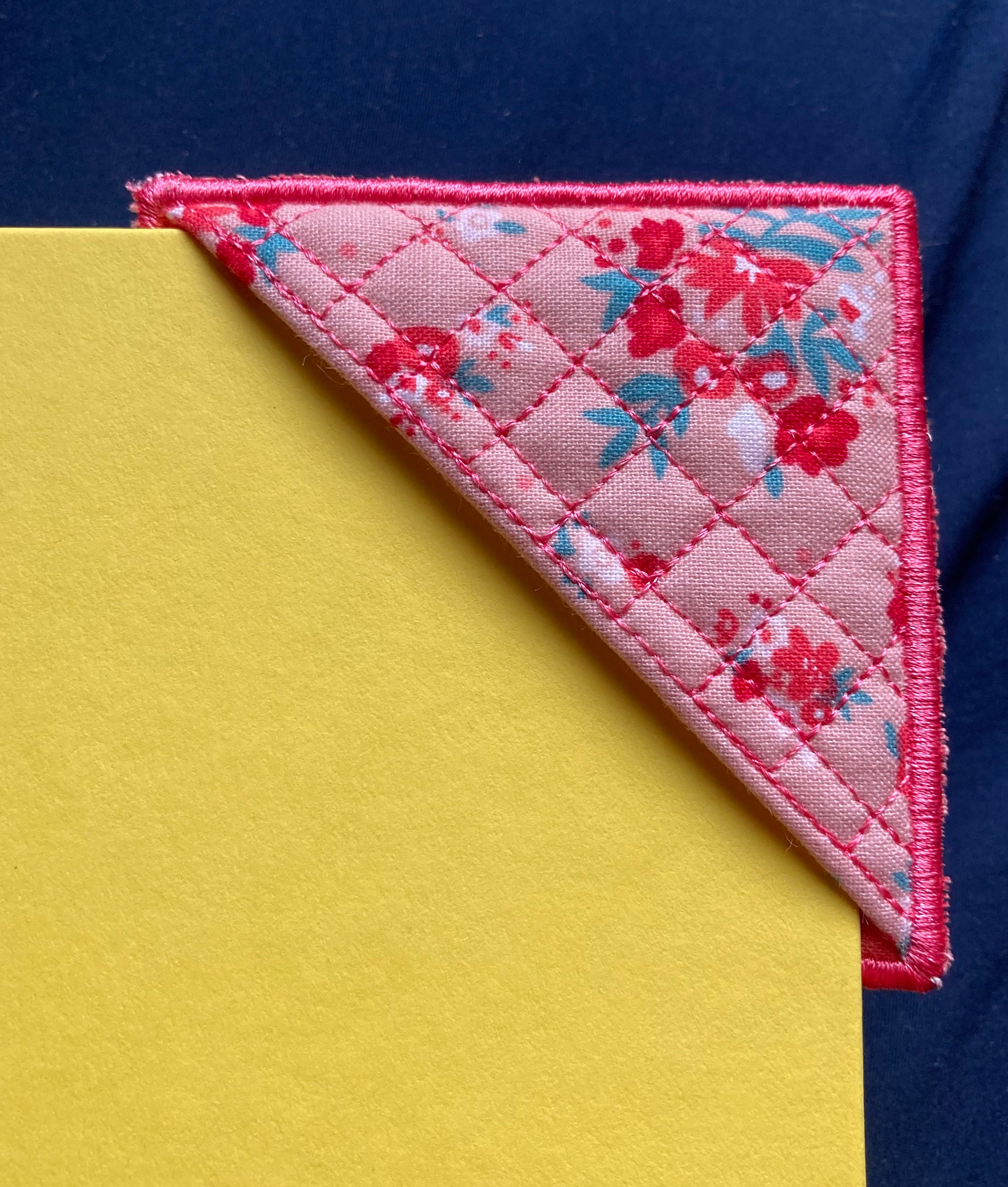 Quilted Corner Bookmark in the Hoop Machine Embroidery Etsy