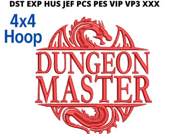 Dungeons & Dragons Dungeon Master Embroidery File 4x4 Hoop, Instant Download