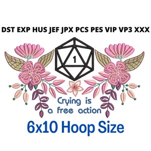 Gråt är ett gratis broderi med tärningar i blommönster | Direkt nedladdning