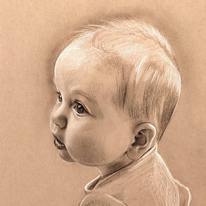 Custom Hand Drawn Portrait - Charcoal Drawing from Photo