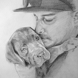 Custom Hand Drawn Portrait Graphite Drawing from Photo image 9