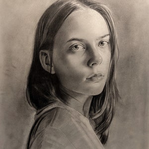 Custom Hand Drawn Portrait Graphite Drawing from Photo image 2