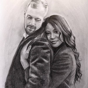 Custom Hand Drawn Portrait Graphite Drawing from Photo image 7