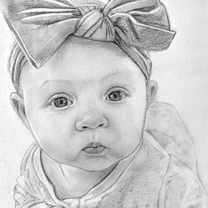 Custom Hand Drawn Portrait Graphite Drawing from Photo image 3