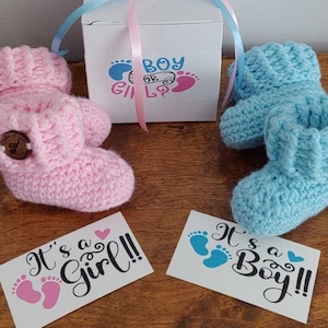 Gender Reveal Baby Booties/ unique gender reveal ideas/ Gender reveal ideas/ keepsake baby
