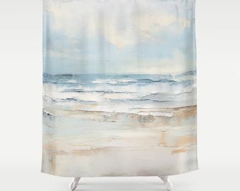 Abstrakter Duschvorhang Meer Strand Meer Strand Meer Strand Meer Strand Dekor 180x180 cm Duschvorhang