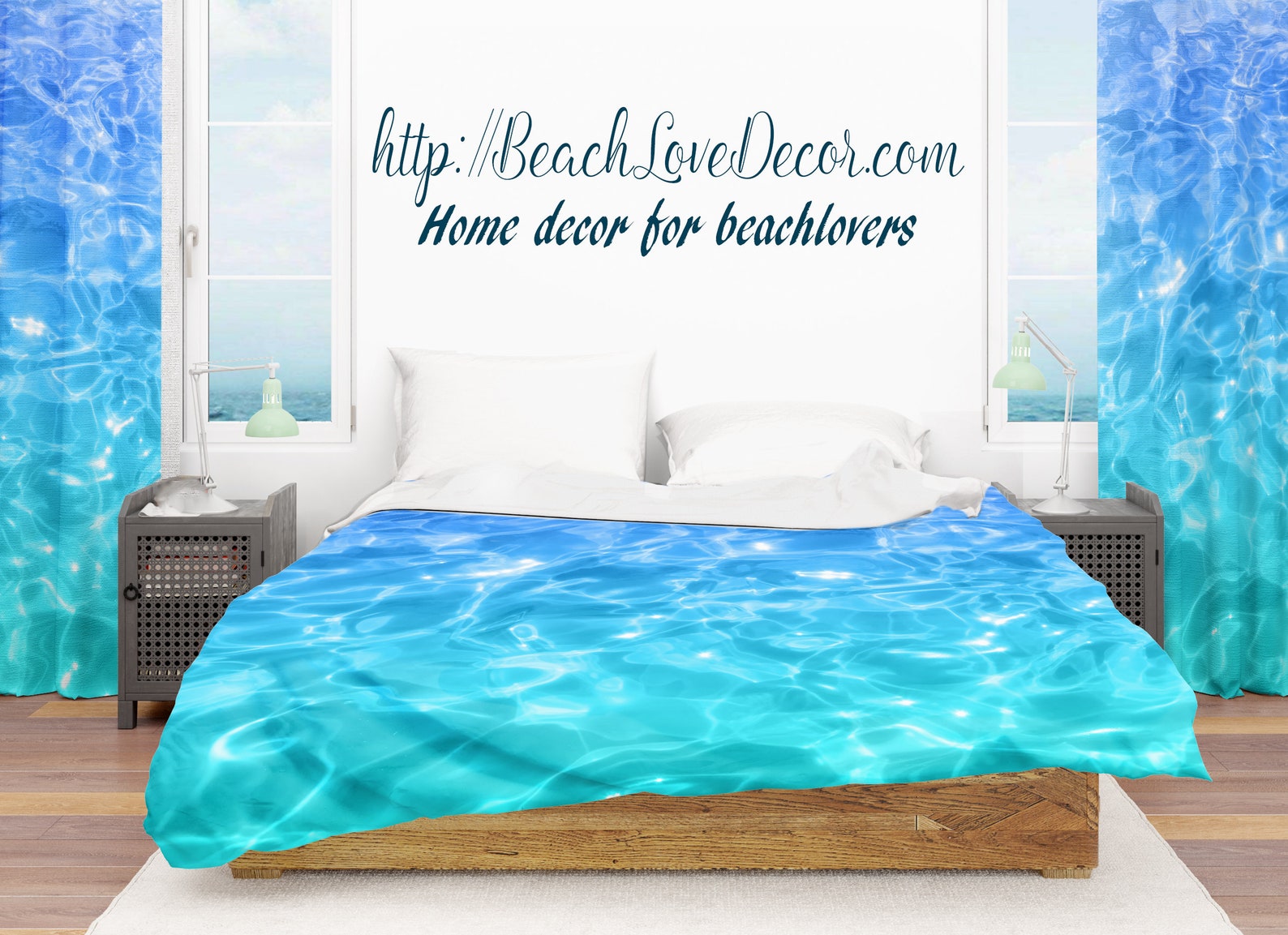 Water Duvet Cover Blue Aqua Duvet Water Bedding Ocean Etsy