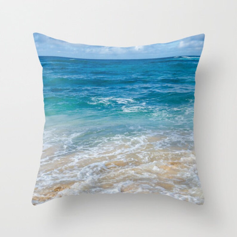 Tropical Ocean Pillow Cover Cotton Hawaiian Pillow Cover Throw Pillow Case Personalized Sea