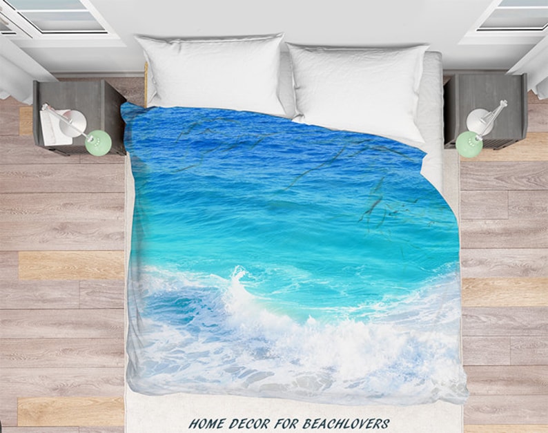 Ocean Duvet Cover Water Bedding wave blue aqua sea water Etsy
