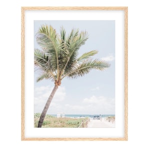 Florida beach framed print/beach print/coastal print/wall art living room/neutral beach art/beachy wall art/palm trees wall art/florida art