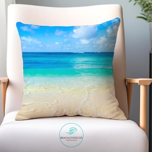 Hawaiian beach Throw Pillow Cover/decoratives pillows/beach room decor/ocean pillow cases/pillow covers 20x20/square pillow/tropical pillow