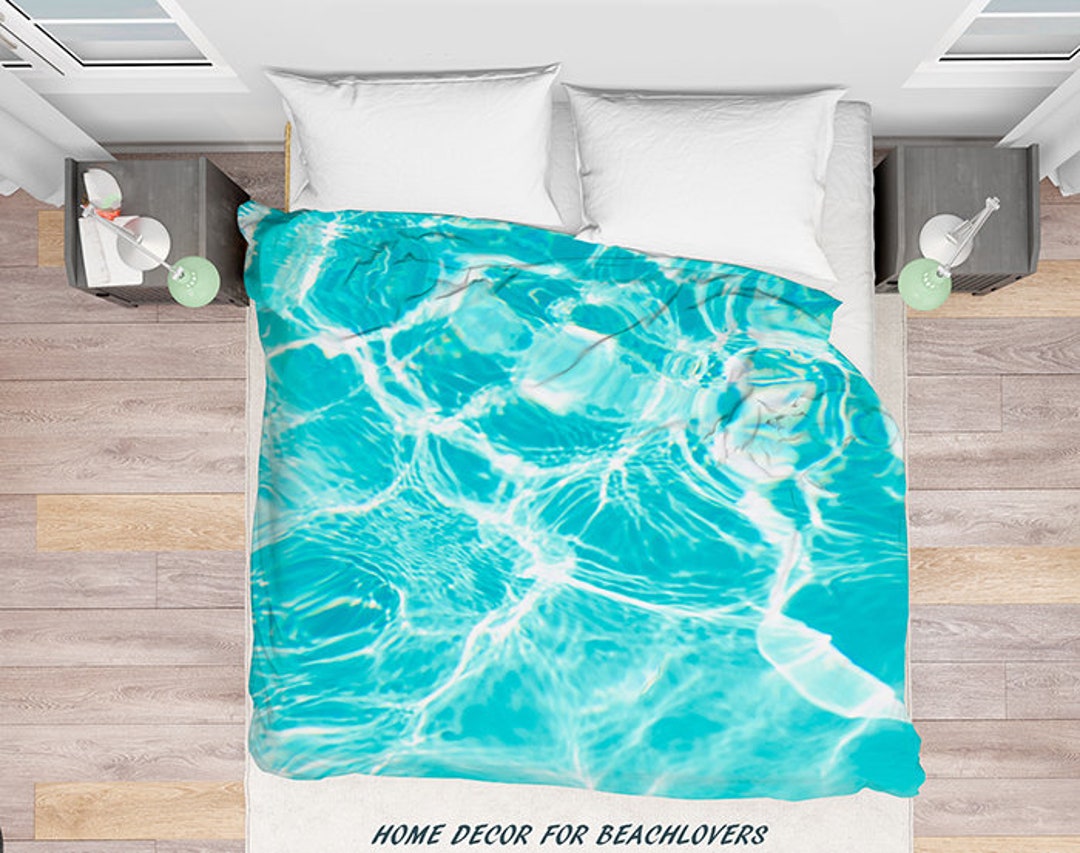 Blue Water Duvet Cover, Water Bedding Cover, Home Decor, Ocean, Sea ...