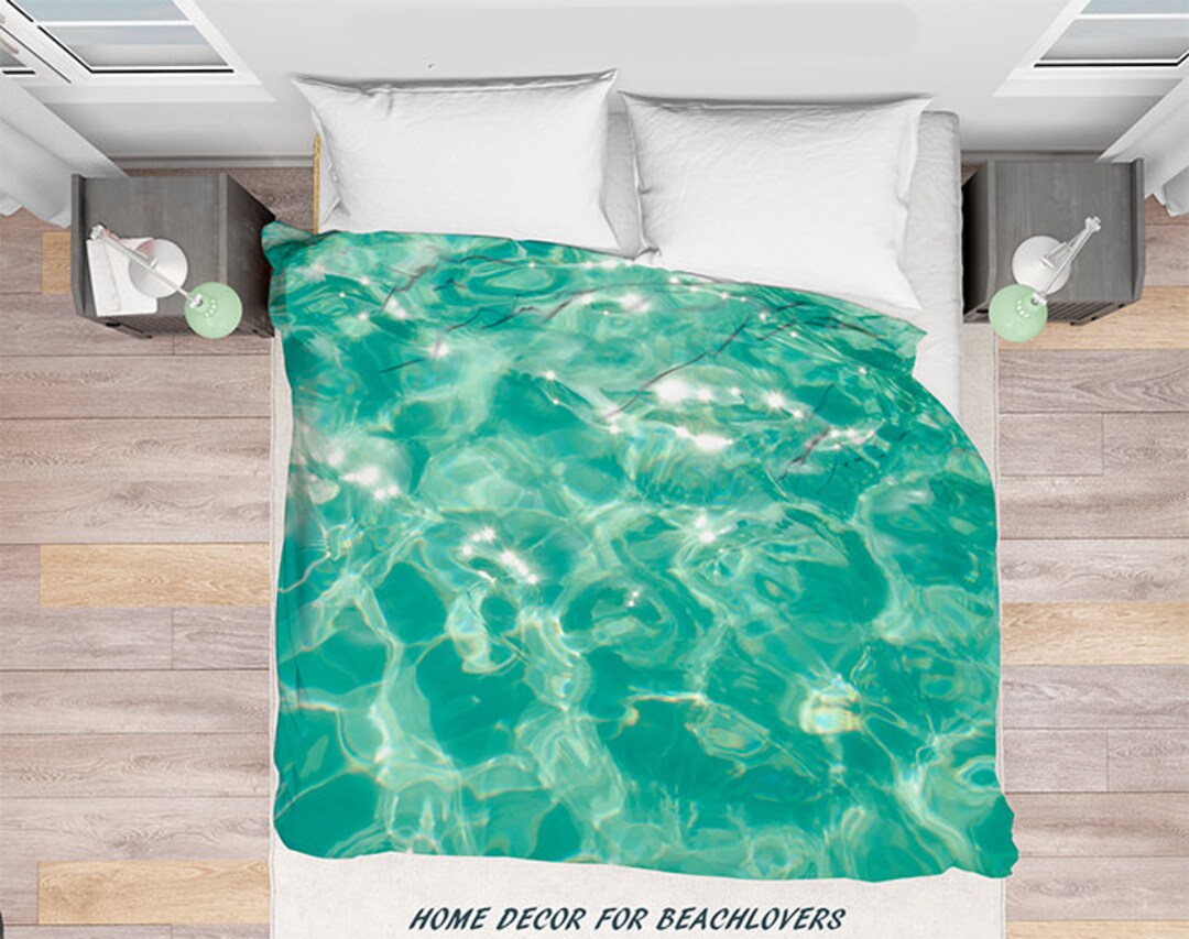 Turquoise Water Duvet Cover Personalized Water Bedding Cover Etsy