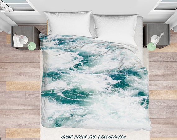 Tropischen Ozean Duvet Cover Wasser Bettwasche Aqua Meerwasser Etsy