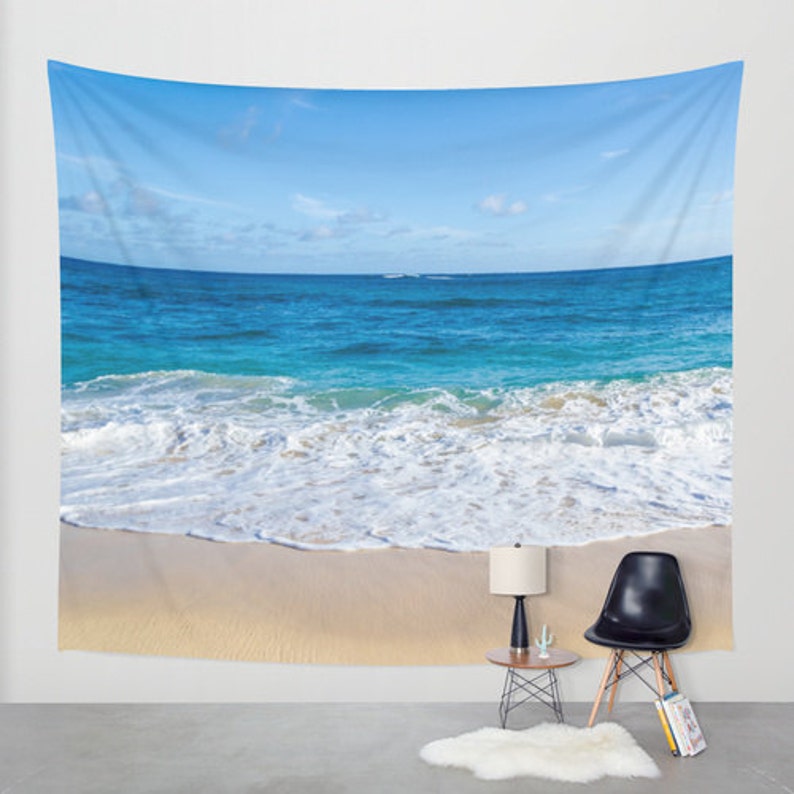 Ocean Wall Tapestry Beach Wall Tapestry Tropical Blue Etsy