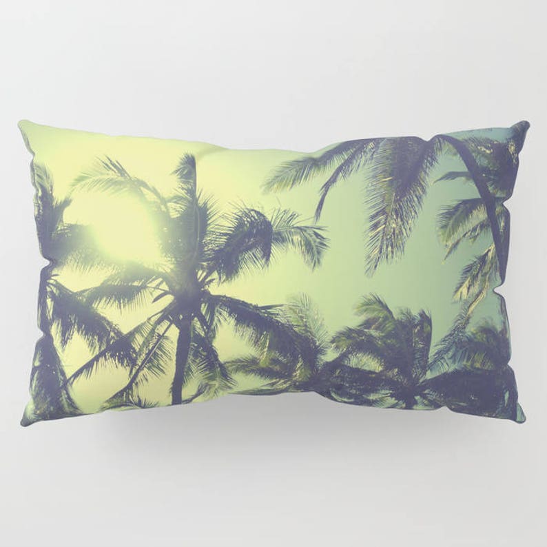 Vintage Hawaiian Palms Pillow Shams standart set of 2 king set Etsy