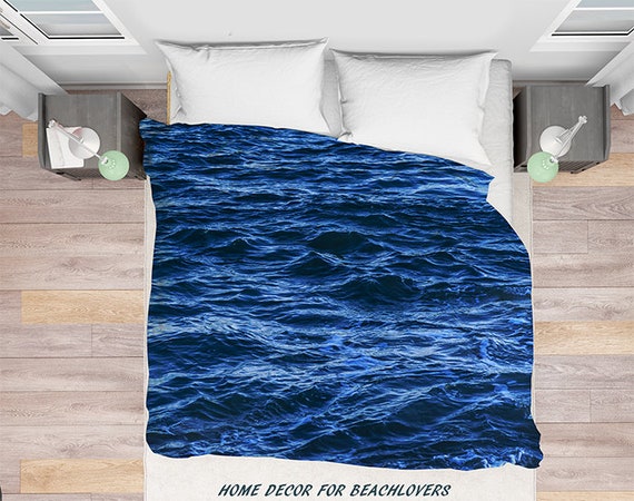 Indigo Duvet Cover Ocean Malibu Duvet Cover Water Bedding Etsy