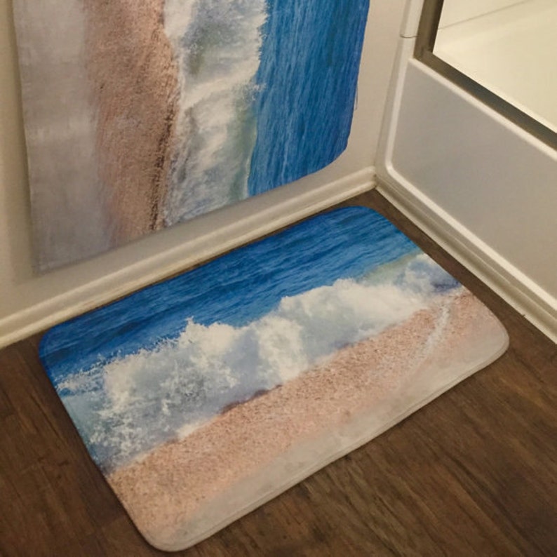 Bath Mat Ocean Microfiber Foam Bath Mat Ocean Decor Etsy
