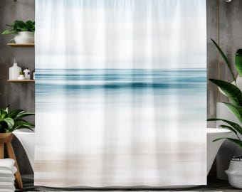 Abstract ocean coastal Shower Curtain/beach bathroom decor/boho shower curtain/housewarming gift/coastal bathroom decor/bath mat