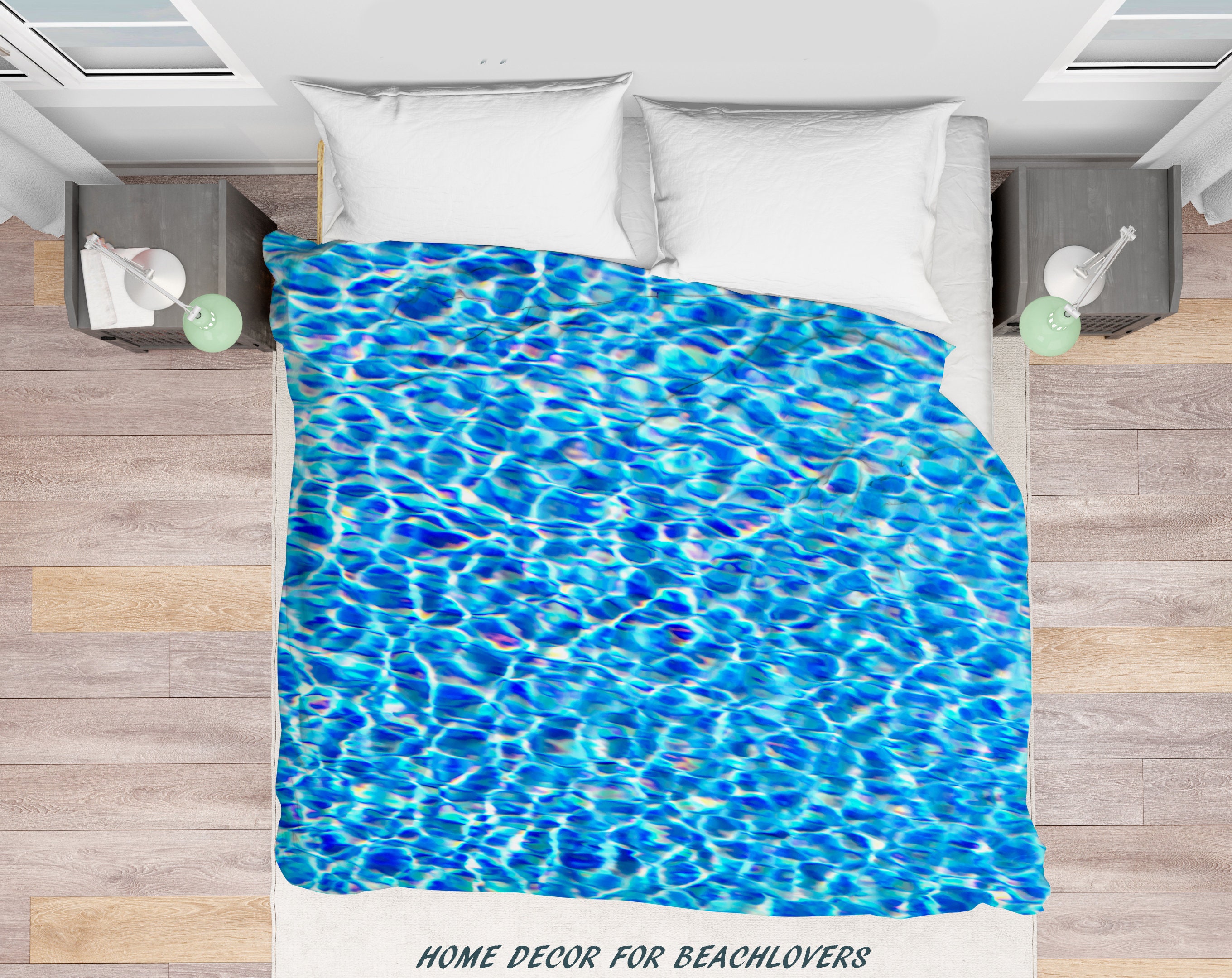 Blue Aqua Ocean Water Duvet Cover Water Bedding Sea Blue Surf Etsy