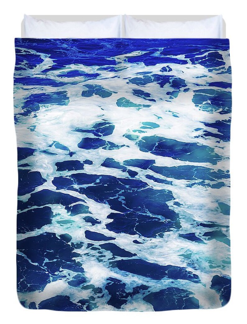 Deep blue ocean water Duvet Cover Boho Water Bedding sea blue Etsy