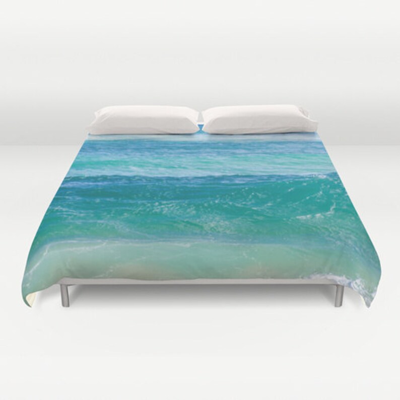 Ocean Duvet Cover With Deep Teal Water, Water Bedding, Water Duvet Cover, Turquoise Ocean, Sea