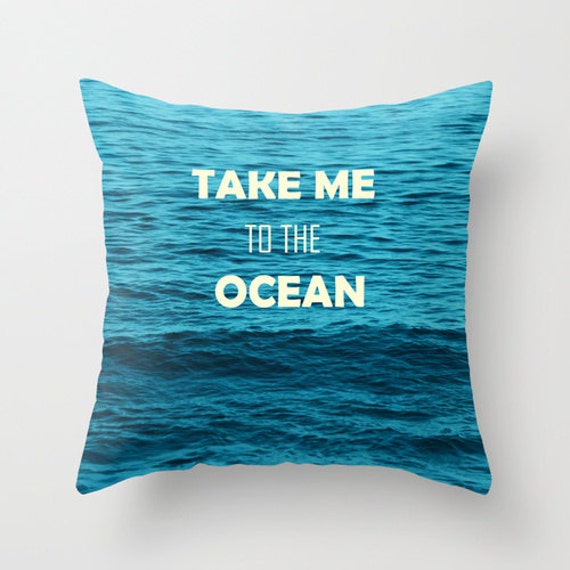 Items similar to Turquoise ocean Pillow Cover Take me to the ocean