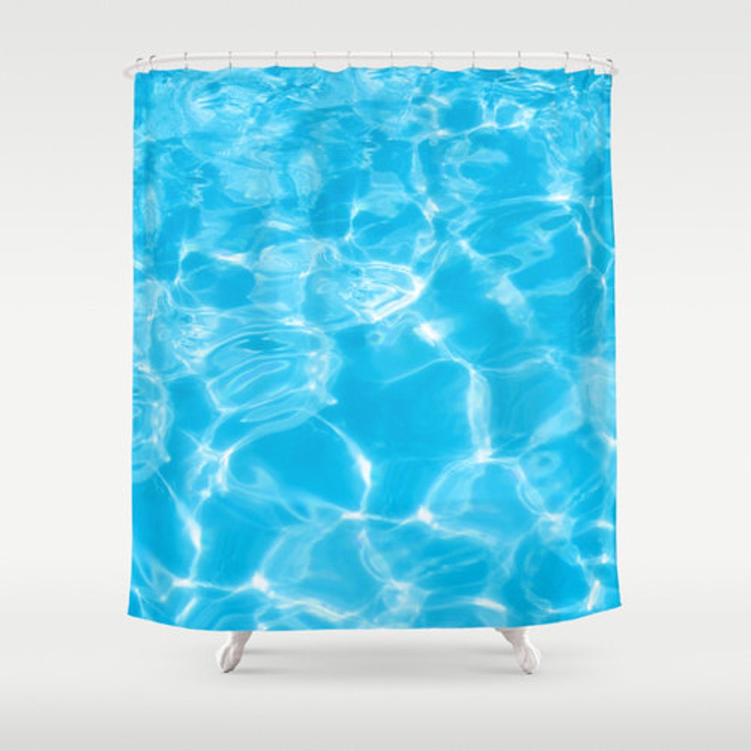 Blue Water Shower Curtain Ocean Shower Curtain Ocean Etsy