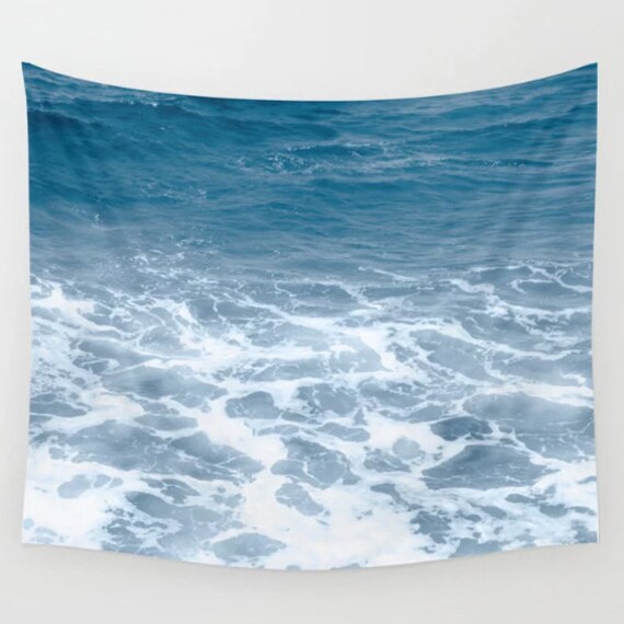 Tapiz de ondas azules Océano Paisaje Colgante De Pared Decoración De Hogar Colcha