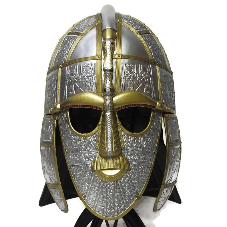 Larp Armor, Anglo Saxon Sutton Hoo helmet, Cosplay helmet, viking helmet, larp helmet, fantasy helmet image 4