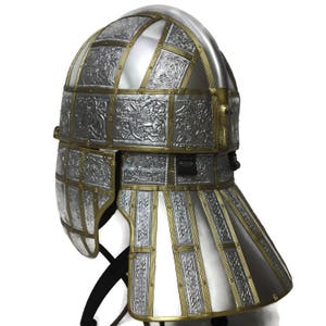 Larp Armor, Anglo Saxon Sutton Hoo helmet, Cosplay helmet, viking helmet, larp helmet, fantasy helmet image 6