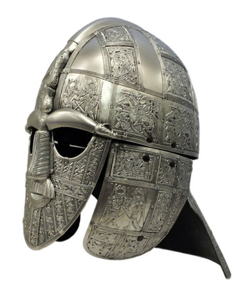 Larp Armor, Anglo Saxon Sutton Hoo helmet, Cosplay helmet, viking helmet, larp helmet, fantasy helmet image 1