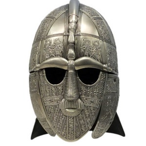 Larp Armor, Anglo Saxon Sutton Hoo helmet, Cosplay helmet, viking helmet, larp helmet, fantasy helmet image 8