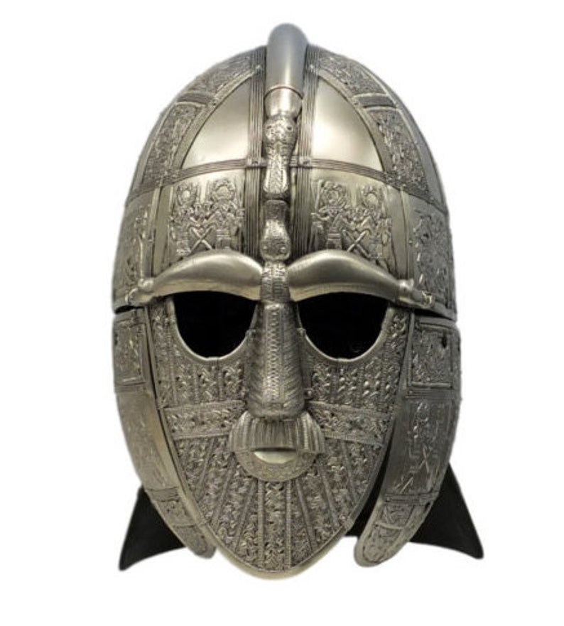 Larp Armor, Anglo Saxon Sutton Hoo helmet, Cosplay helmet, viking helmet, larp helmet, fantasy helmet image 8