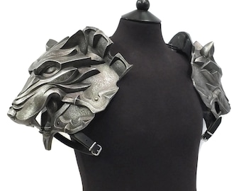 Larp Armor, Wolf Head pauldrons