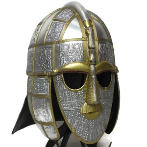 Larp Armor, Anglo Saxon Sutton Hoo helmet, Cosplay helmet, viking helmet, larp helmet, fantasy helmet image 3