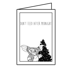 Carte de vœux Gremlins (4"x6 ») | Carte de Noël illustrée, Noël des années 80, Cartes amusantes