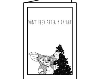 Gremlins Holiday Card (4"x6") | Illustrated Holiday Card, 80's Christmas, Funny Cards