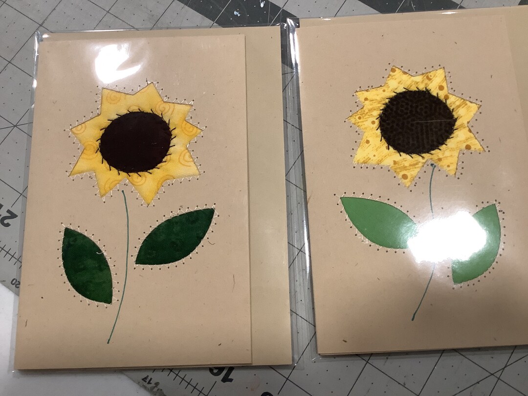 BEST Handmade Quilted Sunflower Blank Note Card Greeting Card Birthday ...