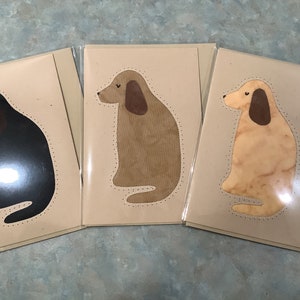 BEST Dog Greeting Card Blank Note card & envelope Sewn Homemade BEST sewn on Heavy card stock
