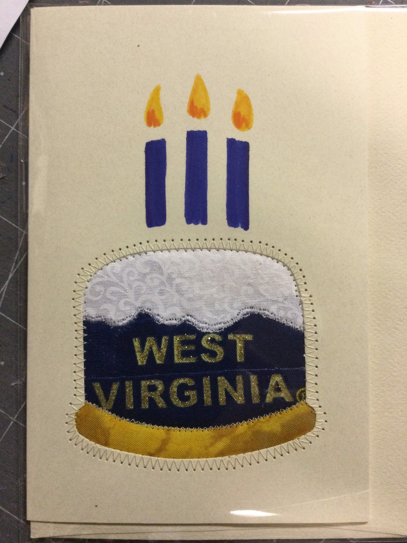 WVU Birthday Cake Card homemade BEST Greeting Card West Etsy